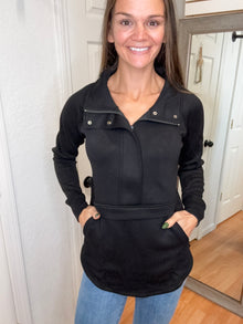 MIA SKUBA HALFZIP PULLOVER BLACK- MICHELLE MAE