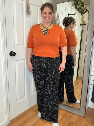 Maddy Floral Print Wide Leg Jeans Anniewear