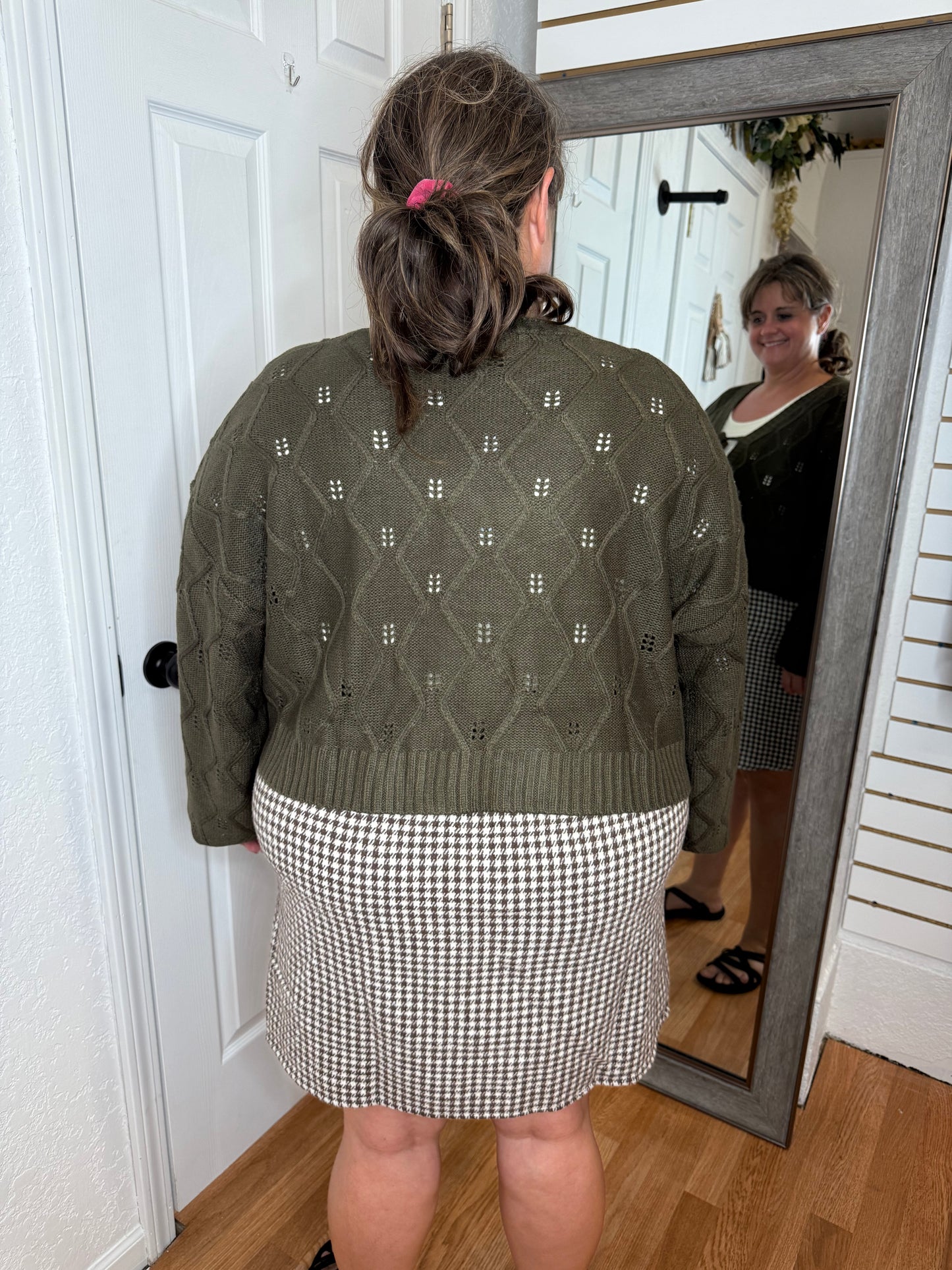 WREN TIE FRONT CARDIGAN OLIVE - MIKAROSE