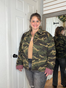 Cam Camouflage Quilted Denim Jacket- Anniewear