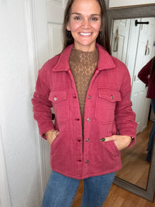 RACHEL QUILTED SHACKET BRICK - DAVI & DANI