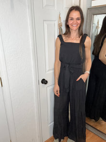 Batiste Tiered Jumpsuit Black- Jade By Jane