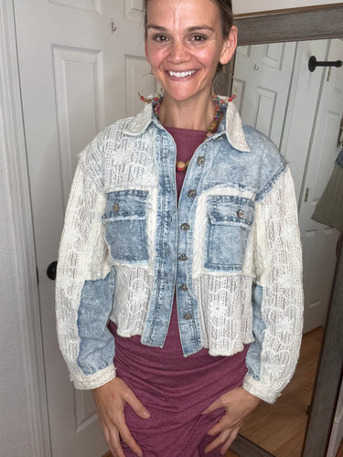 Delia Denim & Lace Shirtket - POL