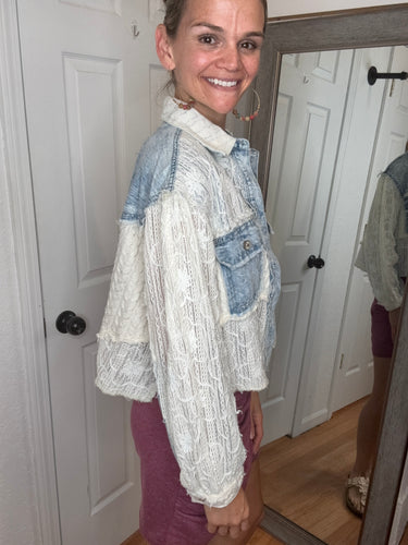 Delia Denim & Lace Shirtket - POL