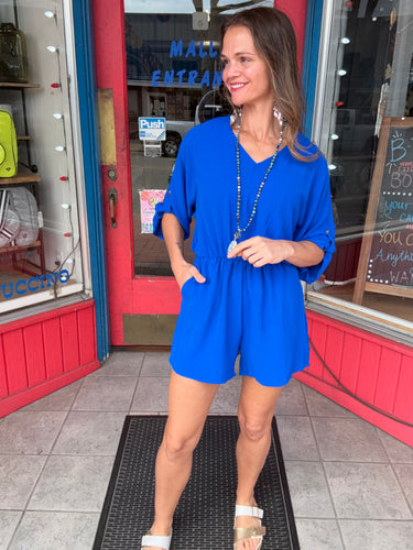 BLAZE SHORTS ROMPER - ROYAL BLUE - MITTOSHOP