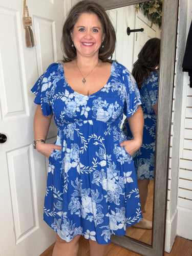 Bree Dress Blue- Staccato