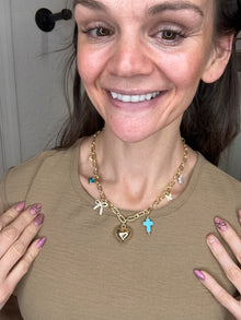 PUFFY HEART CHARM NECKLACE