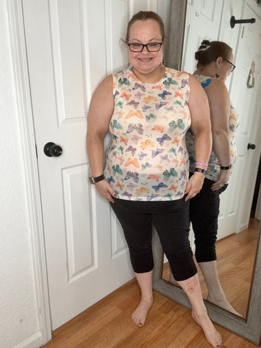 Summertime Mesh Sleeveless Top Butterfly - Blakeley