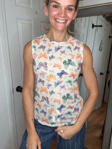 Summertime Mesh Sleeveless Top Butterfly - Blakeley
