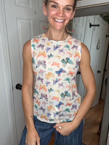 Summertime Mesh Sleeveless Top Butterfly - Blakeley
