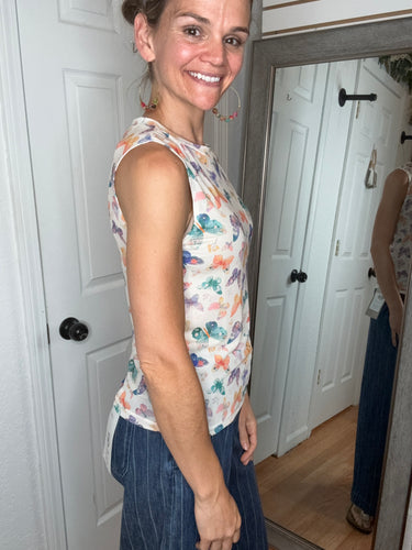 Summertime Mesh Sleeveless Top Butterfly - Blakeley