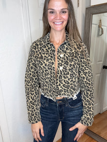 Cally Leopard Denim Jacket - Risen