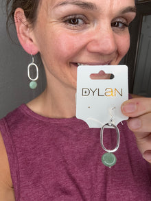 Mila Earring Green Silver - Dylan Jewelry