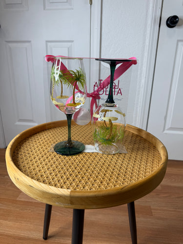 Lolita Acrylic Wine Glass Set - Palm - Merritt