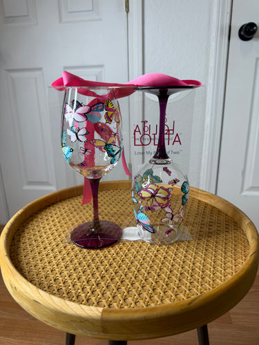 Lolita Acrylic Wine Glass Set- Butterfly - Merritt