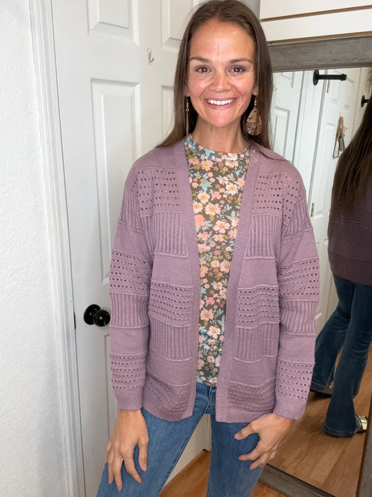 PRISCILLA CARDIGAN DARK LAVENDER - STACCATO