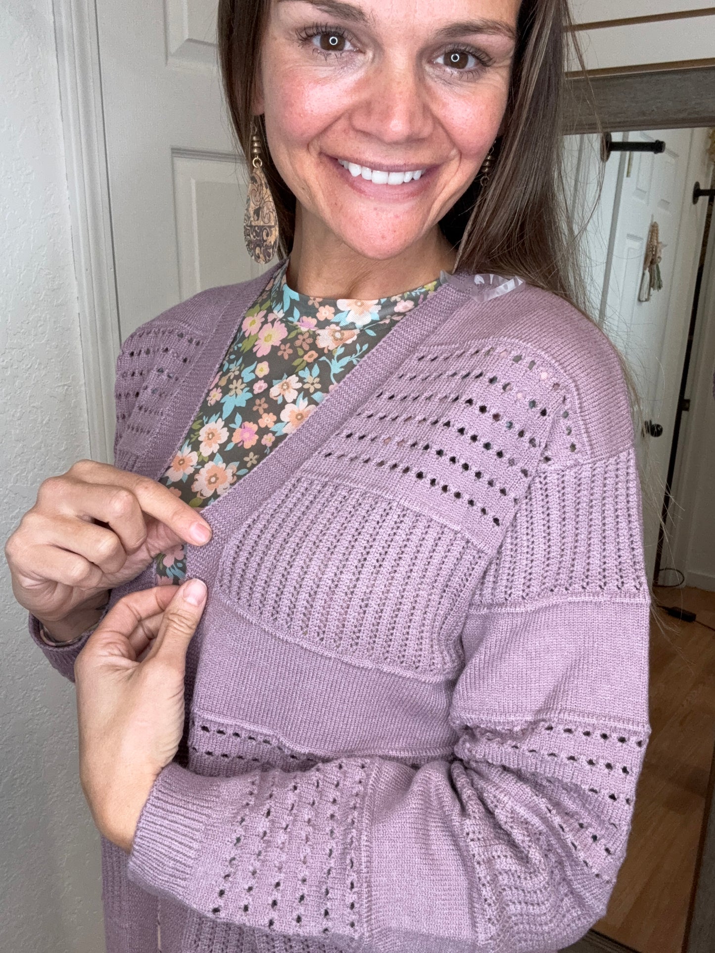PRISCILLA CARDIGAN DARK LAVENDER - STACCATO