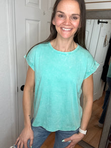 Vanessa Short Sleeve Top Mint Zenana