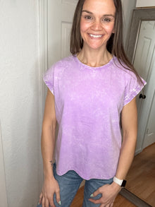 Vanessa Short Sleeve Top Lavender Zenana