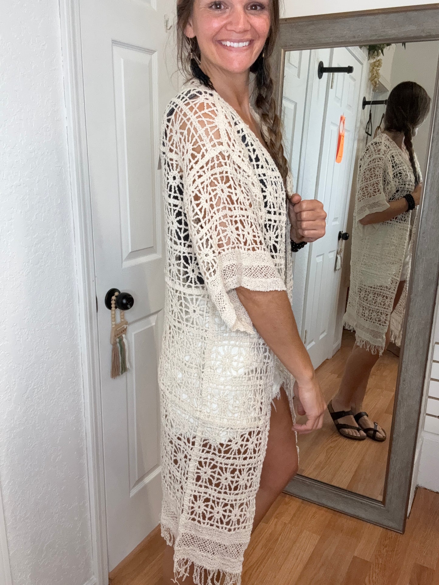SAMMY CROCHET CARDIGAN - IVORY