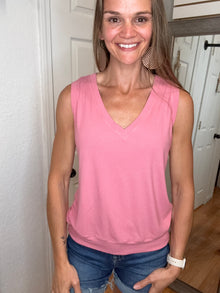 Billy Ribbed Tank Top Rose- Yelete