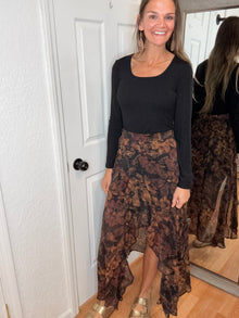 HARVEST FLORAL MIDI MAXI SKIRT - COZY CO