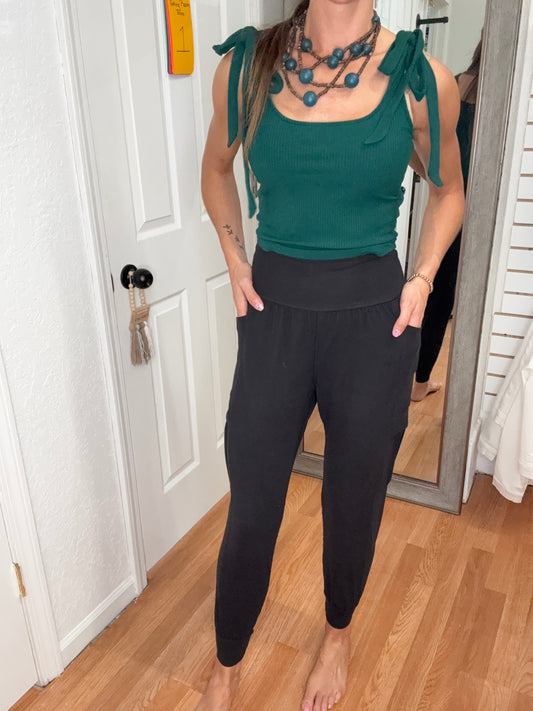JANICE CARGO JOGGER/LEGGINGS - BLACK