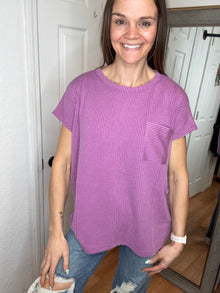 Zinn Short Sleeve Top Purple Zenana
