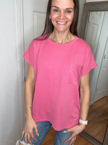 Zinn Short Sleeve Top Fuchsia Zenana