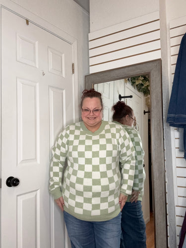 CHELSEY CHECKERED SWEATER- MICHELLE MAE