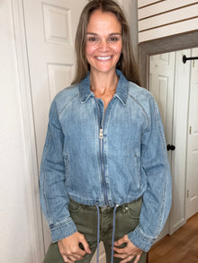 Cora Denim Bomber Jacket - Risen