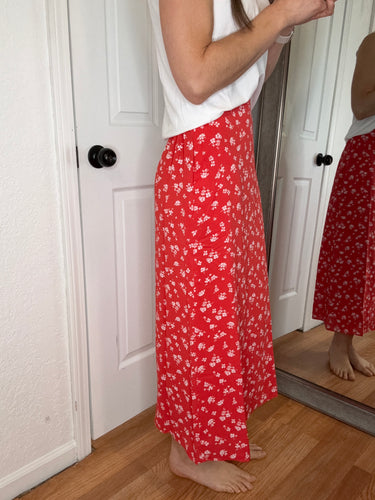 Sheena Midi/Maxi Skirt Skirt Red- Mikarose