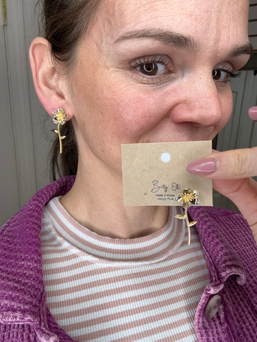 FLOWER DROP EARRINGS