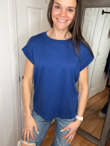 Kayla Short Sleeve Top Lt. Navy Zenana