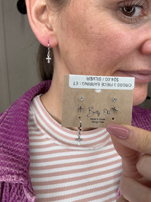 CROSS 3 PIECE EARRING SET