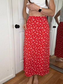 Sheena Midi/Maxi Skirt Skirt Red- Mikarose