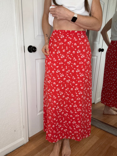 Sheena Midi/Maxi Skirt Skirt Red- Mikarose
