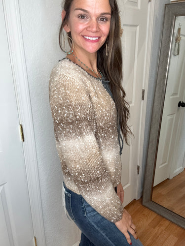 JORDYN OMBRE TIE FRONT CARDIGAN - ANNIEWEAR