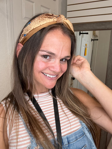 KNOTTED FLORAL PRINT HEADBAND