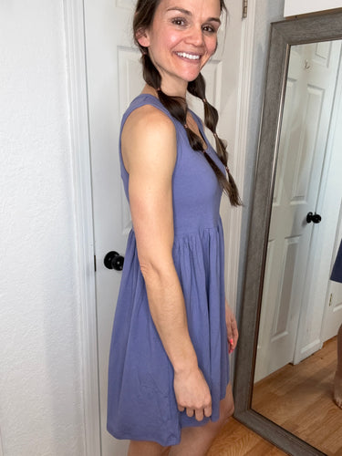 Markell Dress Blue - MIKAROSE