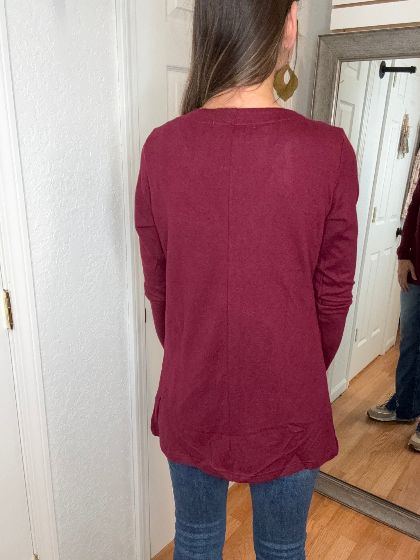 CORI CARDIGAN IN BURGUNDY - MICHELLE MAE