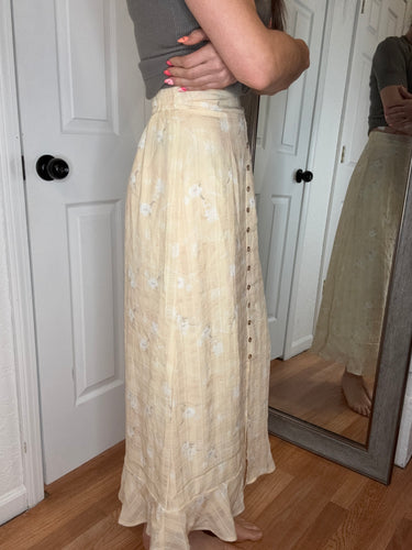Balami Maxi Skirt Butter Yellow- Mikarose