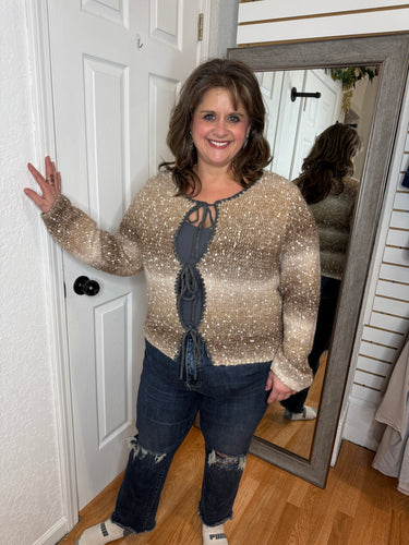 JORDYN OMBRE TIE FRONT CARDIGAN - ANNIEWEAR
