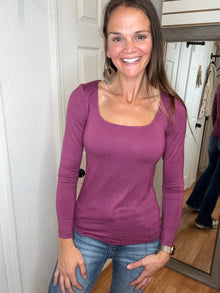 ALYSSA LONG SLEEVE MULBERRY - MICHELLE MAE