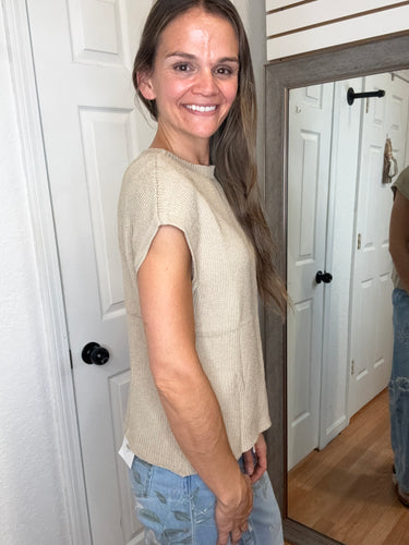Holly Cap Sleeve Sweater Top- Hayden La