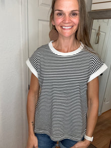 Sammy Short Sleeve Top Black -Zenana