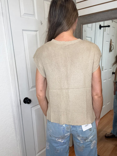 Holly Cap Sleeve Sweater Top- Hayden La