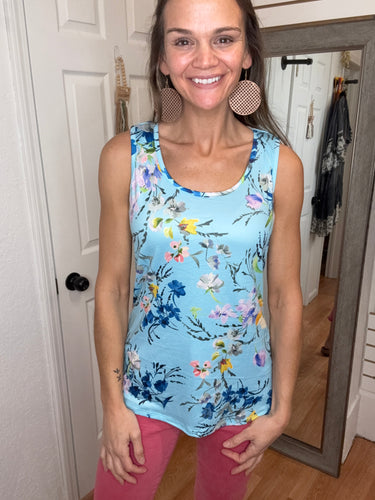 LUXE CREW TANK - LIGHT BLUE -MICHELLE MAE