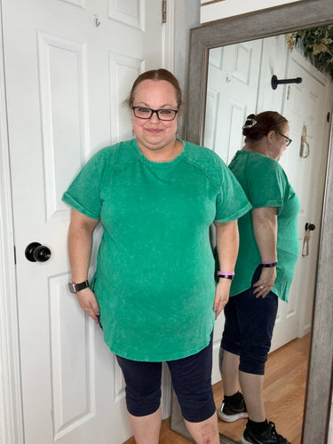 Fawn Short Sleeve Top Kelly Green Zenana