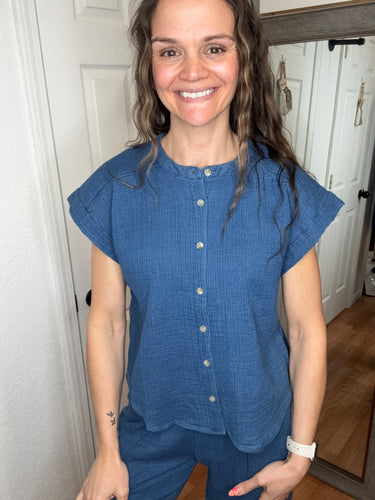 Novalie Top & Pants Denim Blue Sold Separate- Thread & Supply